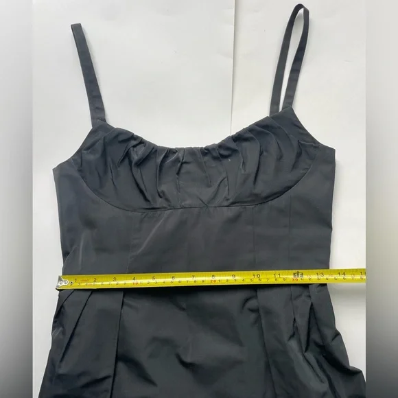 Lida Baday Black Taffeta Dress – Size 4 - Picture 6 of 8
